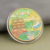 Monedas conmemorativas de ciudades, recuerdos turísticos, monedas coloridas en relieve con paisajes arquitectónicos de Beijing, Shanghái y Nanjing, monedas conmemorativas coleccionables