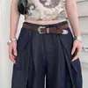 Cinturón marrón retro americano para mujer, estilo ins Maillard look western, combinado con faldas y camisas, adelgazante y decorativo