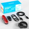 Luz trasera de bicicleta, brillante, resistente al agua, con carga USB y rotación de 360 grados.
