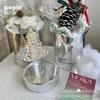 Caja de Frutas y Flores Navideña, Cubo Abrazo Plateado Brillante, Cubo de Arreglo Floral Pino Noble, Caja de Regalo de Alta Gama