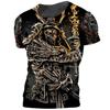 Camiseta Samurai Japonês Masculina Estilo Japonês Estampada Manga Curta Top Casual Retrô Camiseta Oversized Retrô Roupa Masculina