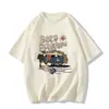 Camisa de Algodão Puro Estilo Retrô Americano Manga Curta Oversized para Mulheres Verão Tendência Marca Solta Estilo Bf Hong Kong Top Grande