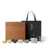 Juego de Té de Cinco Hornos Famosos Cerámica Kung Fu Juego de Té Taza de Té Caja de Regalo de Negocios Juego de Regalo Personalizado