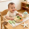 2026 Fornecimento Transfronteiriço Produtos para Bebês Bebê Conjunto de Garfo e Colher de Duas Cores Conjunto de 2 Peças Talheres de Alimentação para Bebê Colher