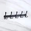 Gancho de Puerta Premium de Aluminio Espacial Sin Taladro, Perchero Metálico Silencioso, Perchero de Pared para Abrigos y Sombreros Negro, Perchero Multifuncional