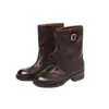 Primer Encuentro Ji Botas Botines Mujer 2026 Nuevas Botas Altas de Montar Botas Vaqueras Botas Largas Hebilla de Cinturón Botas de Motocicleta