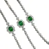 Pulsera de Hueso de Caballo de Hielo de Gama Alta para Mujer con Incrustación Completa de Diamantes de Lujo, Joyería de Ágata Verde Jade, Chalcedony Rosa Suministro en Vivo
