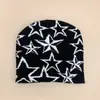 Nuevo gorro de punto de cinco puntas de color hip-hop americano para hombre y mujer cálido retro personalidad callejera gorro pullover al por mayor