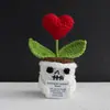 Boneca de Tecido Engraçada Popular Transfronteiriça Plantas Ornamentos de Mesa Plantas em Vasos de Lã Tricotados Buquê de Halloween Presentes