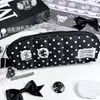 Estuche de Lápices de Alas de Ángel con Puntos, Alto Valor Estético, Bolsa de Almacenamiento de Papelería para Estudiantes de Gran Capacidad, Simple Bolso de Maquillaje con Puntos