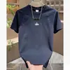 Moda Verão 2026 Versátil Patchwork Bordado Simples de Letras Camiseta de Manga Curta Masculina Gola Redonda Top Solto