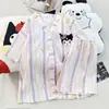 Pijama Nuevo Estilo Verano Dibujos Animados Lindos para Mujer, Pantalones Cortos de Manga Corta, Ropa de Casa, Casual, Dulce y Holgado Conjunto de Dos Piezas