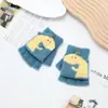 Guantes Infantiles con Tapa Plegable Dibujo de Niña Huevo Otoño e Invierno Medio Dedo Estudiante Escritura Resistentes al Frío Engrosados Cálidos para Niños Mayores