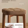 Taburete de madera maciza, taburete de tocador, taburete de nogal para tocador, silla para manicura de dormitorio de niñas, taburete cuadrado acolchado suave, banco de repuesto