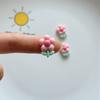 Mini manicure girassol tulipa resina florzinha acessórios grampo de cabelo feito à mão material atacado sul 3