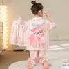 Pijamas para Niñas, Traje de Tres Piezas de Pantalones Cortos y Pantalones Cortos Finos de Seda de Hielo de Verano para Niños, Linda Princesa, Niña Súper Linda