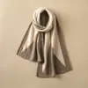 Cachecol Versátil 100% Caxemira Pura para Aquecimento ao Ar Livre no Outono e Inverno, Versão Coreana, Engrossado para Proteção contra o Frio, Gola Térmica de Tricô, Xale Longo de Pendurar no Pescoço