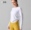 Ropa de Yoga Holgada con Cordón Europea y Americana Casual Transpirable para Correr Fitness Deportes Manga Larga Otoño e Invierno Tops de Pilates para Mujer