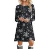 Outono e inverno cross-border vestido feminino manga longa Papai Noel alce manga longa midi vestido Amazon ebay venda quente