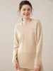26 Novos Suéteres Femininos de Cashmere com Gola V, Soltos, Emagrecedores, de Comprimento Médio, Conjunto Versátil de Camada Base para Outono e Inverno