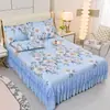 Colchonete de Verão, Colchonete de Seda de Gelo, Saia de Cama, Conjunto de Três Peças, Colchonete Duplo Doméstico, Colchonete Lavável à Máquina de Verão com Ar Condicionado, Colchonete Macio, Cobertura de Cama