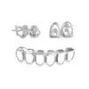 Auténtico Hiphop Transfronterizo Diente de Oro Grill Planeta Corazón Set de Tres Piezas Hip-Hop Accesorios Dentales Hip-Hop Grill