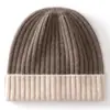 Gorro de Cachemira para Mujer 100% Cachemira Pura Otoño e Invierno Versátil Simple Moda Combinación de Colores Cálido Baotou Protección para los Oídos Gorro de Punto