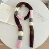 Cachecol Tricô Versátil e Moderno Color Block para Outono e Inverno