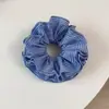 Diadema para el Cabello de Tela Rayada Moda para Mujer Estilo de Bloguera Coreana Scrunchie Refrescante Azul Sal Marina Elegante Accesorio para el Cabello Cuerda para el Cabello