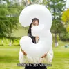 Globos digitales transfronterizos de 32 pulgadas versión americana en dorado y plateado para decoración de fiestas de cumpleaños, globos de papel de aluminio degradado