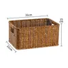 Cestas de Almacenamiento Tejidas al por Mayor para Uso Doméstico, Cestas Organizadoras para Gabinetes y Mesas de Centro, Cajas de Almacenamiento para Ropa y Snacks, Cestas de Mimbre Sintético, Estilo Europeo