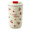 Nova Caneca de Café de Camada Dupla 304 Menina Cereja Copo de Água Escritório Aparência Elegante Desenho Animado Carro Copo Portátil Presente