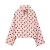 Aliexpress 2026 Primavera Nueva Moda Femenina Europea y Americana Chaqueta de Manga Larga de Lunares Anudada Top para Mujer K526163