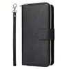 Funda de Cuero para Teléfono con Nueve Cremalleras, Modelo S26Ultra, S25Edge/S24 Plus, con Ranura para Tarjetas