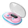 Auriculares Bluetooth X55 para Dormir Más Vendidos Transfronterizos, Conducción Ósea, Mini Reducción de Ruido, Batería de Larga Duración, con Pantalla Digital, Color Macarrón
