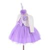 616 traje-vestido de bebé cumpleaños de luna llena niñas manga larga abrigo de encaje vestido de princesa vestido de boda para niños