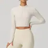 Chaqueta Deportiva Exterior Estilo Lulu para Mujer, Corte Ajustado, Adelgazante, para Correr, Fitness, Manga Larga, Top Corto, Ropa de Yoga de Secado Rápido