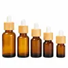 Frasco Conta-gotas de Óleo Essencial 5ml10ml15ml30ml50ml Frasco Dispenser de Vidro Marrom Essência Orvalho Puro Frasco Cosmético