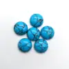 Acessórios de Joalheria Turquesa Sintética Cabochão Redondo Patch de Fundo Duplo Plano Contas Soltas Ornamentos de Cobre Estátua de Buda Pedra Solta Incrustada