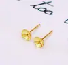 Pin de Perla de Plata de Ley S925 Chapado en Oro Verdadero de 18K con Pin de Oreja Colgante Accesorios de Pin de Perla Aguja de Bol para Bricolaje Aguja de Cabeza Cóncava