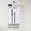 Cable de datos trenzado de un a tres colores en caja con pantalla digital, cable de carga en codo para embalaje, caja blíster, cordón para teléfono móvil, caja de alambre perforado