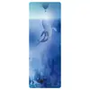 Tapete de Yoga de Veludo de Couro de Veado Fino Impressão em Aquarela Resistente ao Desgaste Absorvente de Suor Antiderrapante Profissional Fitness Esportes Toalha de Yoga