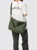 Bolsa Transversal de Lona Casual Estilo Japonês para Mulheres 2025 Nova Simples de Grande Capacidade Bolsa de Ombro Design de Nicho Bolsa para o Dia a Dia