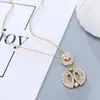 Collar Europeo y Americano Transfronterizo de Aliexpress Incrustado de Diamantes Joyería Chapada en Cobre Dorado Zirconia Microincrustada Collar Venta Directa de Fábrica Accesorios Colgante