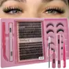 Kit de Extensión de Pestañas Postizas, Densas, Adecuado para Principiantes DIY 30D40D, Set Mixto de 8-18MM con Pegamento y Pinzas, Incluye Par Mixto, Estilo Natural Denso