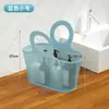 Cesta de Banho Macia Banheiro Azul Estrutura Cesta Banho Dobrável Portátil Cesta Banho Feminina Banho Lavagem Plástico Cesta Organizadora