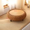 Mesa Kang tejida de ratán Mesa simple para ventana mirador Mesa de centro pequeña Dormitorio Balcón Estancia Mesa redonda pequeña Lujo ligero Tatami Mesa pequeña