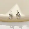 Pendientes Versátiles en Forma de U de Lujo Ligero y Gama Alta para Mujer, Diseño de Cielo Estrellado, Pendientes de Moda Exquisitos y Elegantes de Nicho