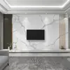 2026 Nuevo Estilo Mármol Artificial Pared de TV Fondo de Tela Papel Tapiz Patrón Rejilla Simple Lujo Ligero Película Papel Tapiz Mural
