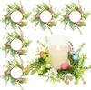 Corona de Pascua con forma de vela de primavera y flores pequeñas, estilo nuevo de 25 años, corona decorativa de primavera con borde cruzado de Amazon